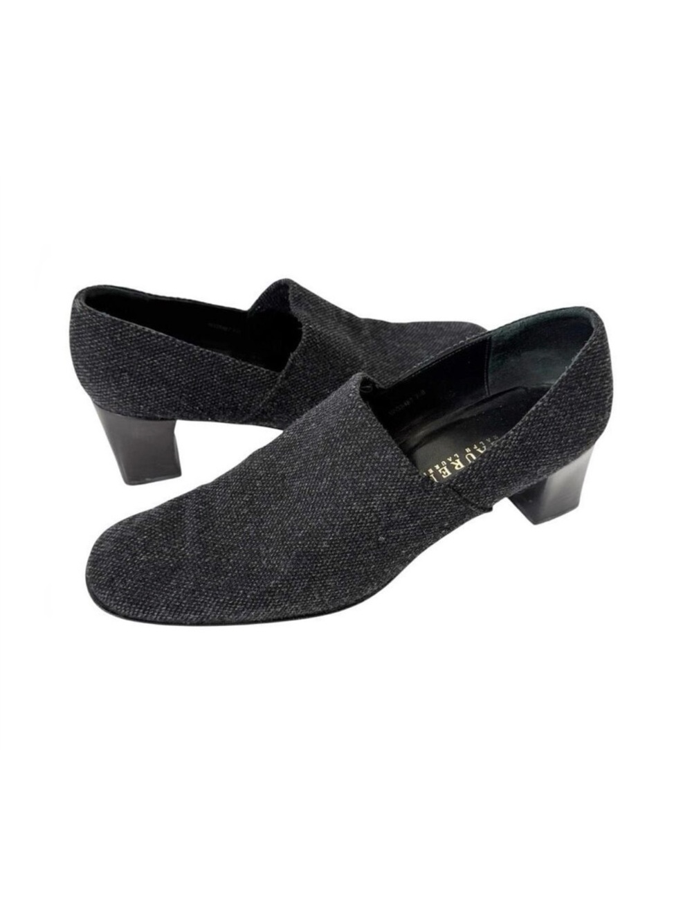 Lauren Ralph Lauren Womens Wool Dark Gray Quiet Luxury Block Heel Pump Size 9.5B